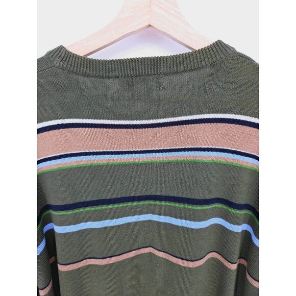 J. Crew Men's Green Vintage Knit Striped Sweater Size XXL - Picture 4 of 6